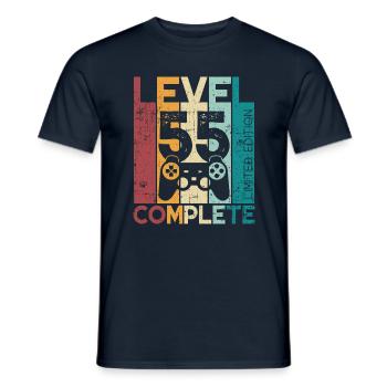 55 Birthday Level 55 Complete 55 Years Gift - Men's T-Shirt - navy - Front - AI Model Male 178 light (178cm)