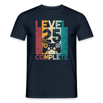 25 Birthday Level 25 Complete 25 Years Gift - Men's T-Shirt - navy - Front - AI Model Male 178 light (178cm)