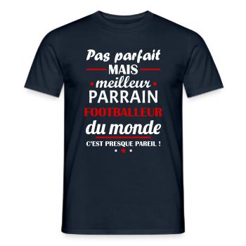 Pas parfait meilleur parrain footballeur,noël - T-shirt homme - marine - Devant - AI Model Male 178 light (178cm)