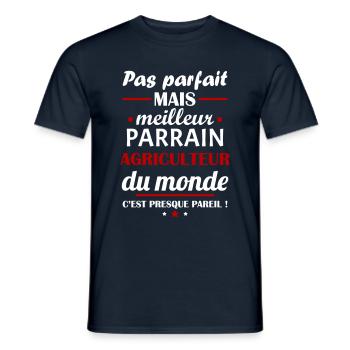 Pas parfait meilleur parrain agriculteur, noël - T-shirt homme - marine - Devant - AI Model Male 178 light (178cm)