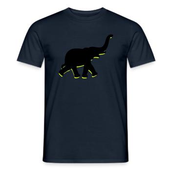 Un gros éléphant avec le tronc - T-shirt homme - marine - Devant - AI Model Male 178 light (178cm)
