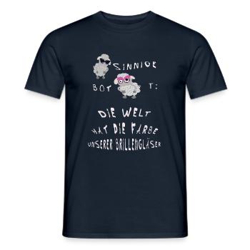 Die Welt hat die Farbe unserer Brillengläser - Männer T-Shirt - Navy - Vorne - AI Model Male 178 light (178cm)