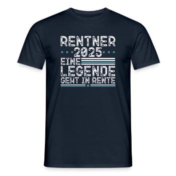 Rentner 2025 Rente Ruhestand 2025 Geschenk - Männer T-Shirt - Navy - Vorne - AI Model Male 178 light (178cm)