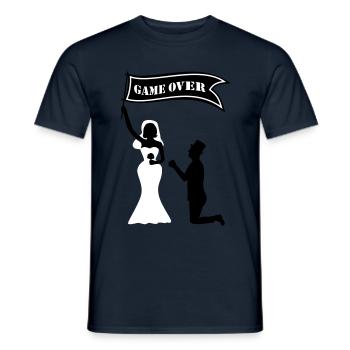 JGA game over flag Bride Groom Jafta Edison - Men's T-Shirt - navy - Front - AI Model Male 178 light (178cm)