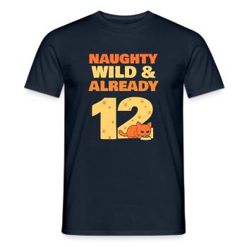 12 Jahre Geburtstag Junge Mädchen Katze - Männer T-Shirt - Navy - Vorne - AI Model Male 178 light (178cm)