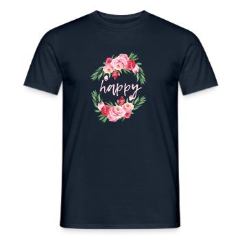 Happy Summer Life Spring Vibe Feeling Breeze - Men's T-Shirt - navy - Front - AI Model Male 178 light (178cm)