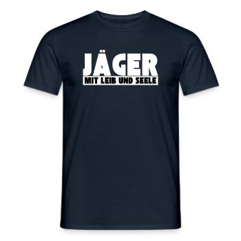 Jäger mit Leib und Seele - Männer T-Shirt - Navy - Vorne - AI Model Male 178 light (178cm)