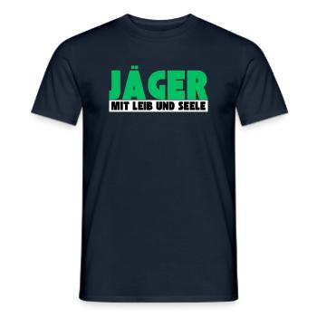 Jäger mit Leib und Seele - Männer T-Shirt - Navy - Vorne - AI Model Male 178 light (178cm)