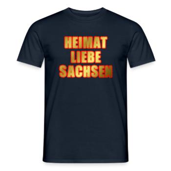 HEIMATLIEBE SACHSEN - Männer T-Shirt - Navy - Vorne - AI Model Male 178 light (178cm)