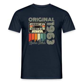 Original 1963 Vintage Jahrgang Geburtstag Retro - Männer T-Shirt - Navy - Vorne - AI Model Male 178 light (178cm)