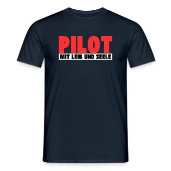 Pilot mit Leib und Seele - Männer T-Shirt - Navy - Vorne - AI Model Male 178 light (178cm)