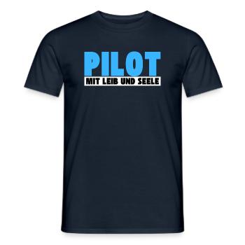 Pilot mit Leib und Seele - Männer T-Shirt - Navy - Vorne - AI Model Male 178 light (178cm)