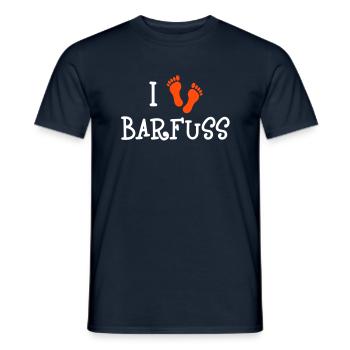 I Love Barfuss - Männer T-Shirt - Navy - Vorne - AI Model Male 178 light (178cm)