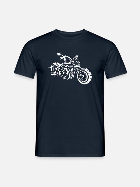Chopper Motorrad Bike Geschenkidee - Männer T-Shirt - Navy