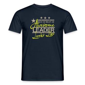 Leader - Männer T-Shirt - Navy - Vorne - AI Model Male 178 light (178cm)