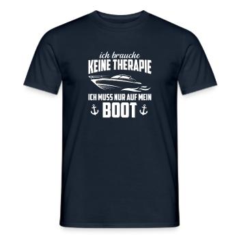 Capitaine de bateau canotier sans cadeau de thérapie - T-shirt homme - marine - Devant - AI Model Male 178 light (178cm)