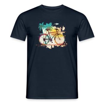 Künstlerisches Retro Fahrrad Vintage style - Männer T-Shirt - Navy - Vorne - AI Model Male 178 light (178cm)