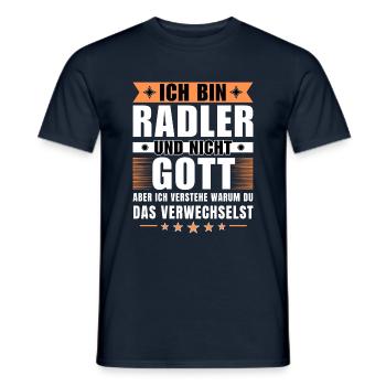 Ich bin Radler und nicht Gott - Männer T-Shirt - Navy - Vorne - AI Model Male 178 light (178cm)