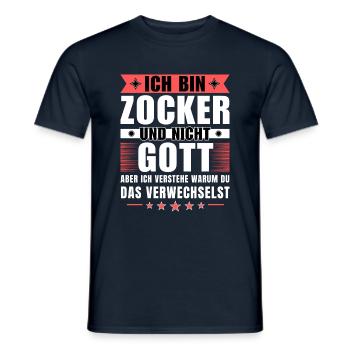 Ich bin Zocker und nicht Gott - Männer T-Shirt - Navy - Vorne - AI Model Male 178 light (178cm)