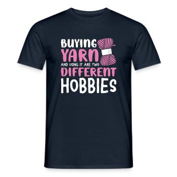 Buying yarn and using it - Männer T-Shirt - Navy - Vorne - AI Model Male 178 light (178cm)