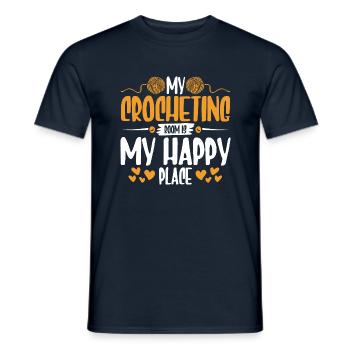 My crocheting room is my happy place - Männer T-Shirt - Navy - Vorne - AI Model Male 178 light (178cm)