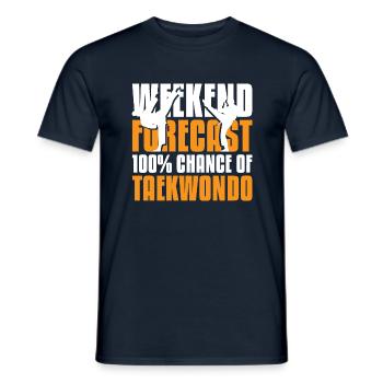 Weekend forecast 100% chance of Taekwondo - Männer T-Shirt - Navy - Vorne - AI Model Male 178 light (178cm)