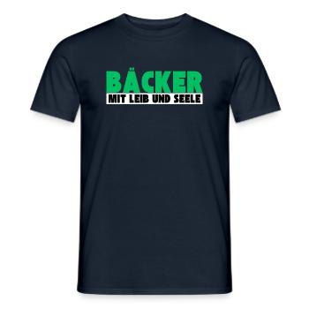Bäcker mit Leib und Seele - Männer T-Shirt - Navy - Vorne - AI Model Male 178 light (178cm)