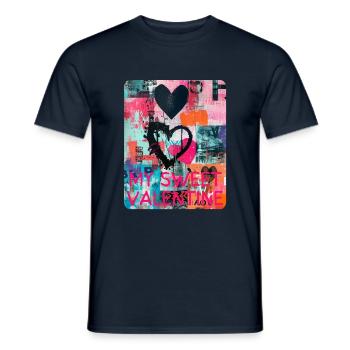 SAINT-VALENTIN - MA DOUCE SAINT-VALENTIN - T-shirt homme - marine - Devant - AI Model Male 178 light (178cm)