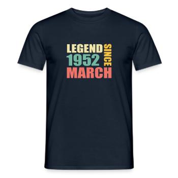 71e anniversaire Mars Né en 1952 Idée cadeau - T-shirt homme - marine - Devant - AI Model Male 178 light (178cm)