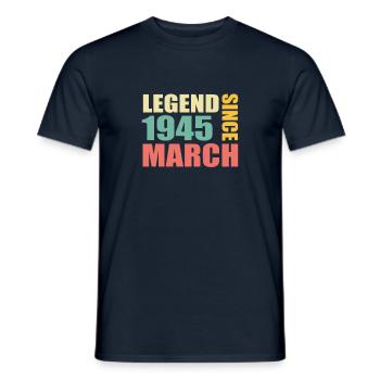 78th birthday March Born in 1945 Gift idea - Men's T-Shirt - navy - Front - AI Model Male 178 light (178cm)