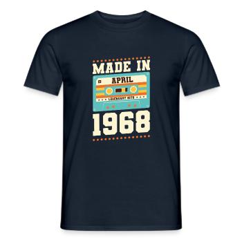 55e anniversaire Avril Né en 1968 Idée cadeau - T-shirt homme - marine - Devant - AI Model Male 178 light (178cm)