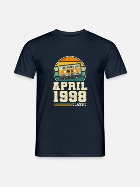 25th birthday April Born in 1998 Gift idea - Men's T-Shirt - navy