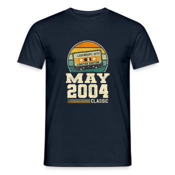 19th birthday May Born 2004 Gift idea - Men's T-Shirt - navy - Front - AI Model Male 178 light (178cm)