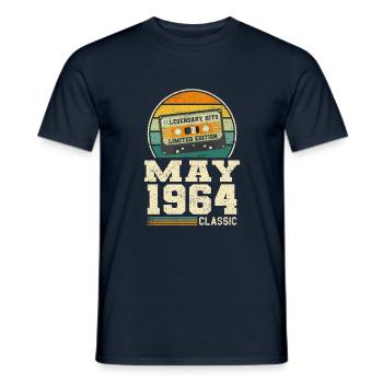 59th Birthday May Vintage 1964 Gift Idea - Men's T-Shirt - navy - Front - AI Model Male 178 light (178cm)