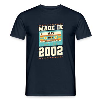 21e anniversaire May Born 2002 Idée cadeau - T-shirt homme - marine - Devant - AI Model Male 178 light (178cm)