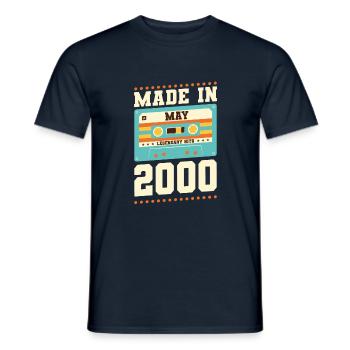 23e anniversaire Mai Année 2000 Idée cadeau - T-shirt homme - marine - Devant - AI Model Male 178 light (178cm)