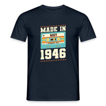 69th birthday May Born in 1954 Gift idea - Men's T-Shirt - navy - Front - AI Model Male 178 light (178cm)