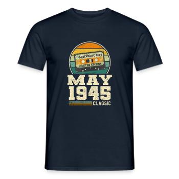 78th birthday May Born in 1945 Gift idea - Men's T-Shirt - navy - Front - AI Model Male 178 light (178cm)