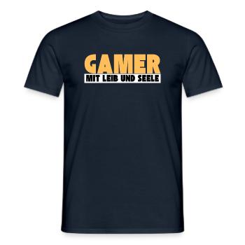 Gamer mit Leib und Seele - Männer T-Shirt - Navy - Vorne - AI Model Male 178 light (178cm)