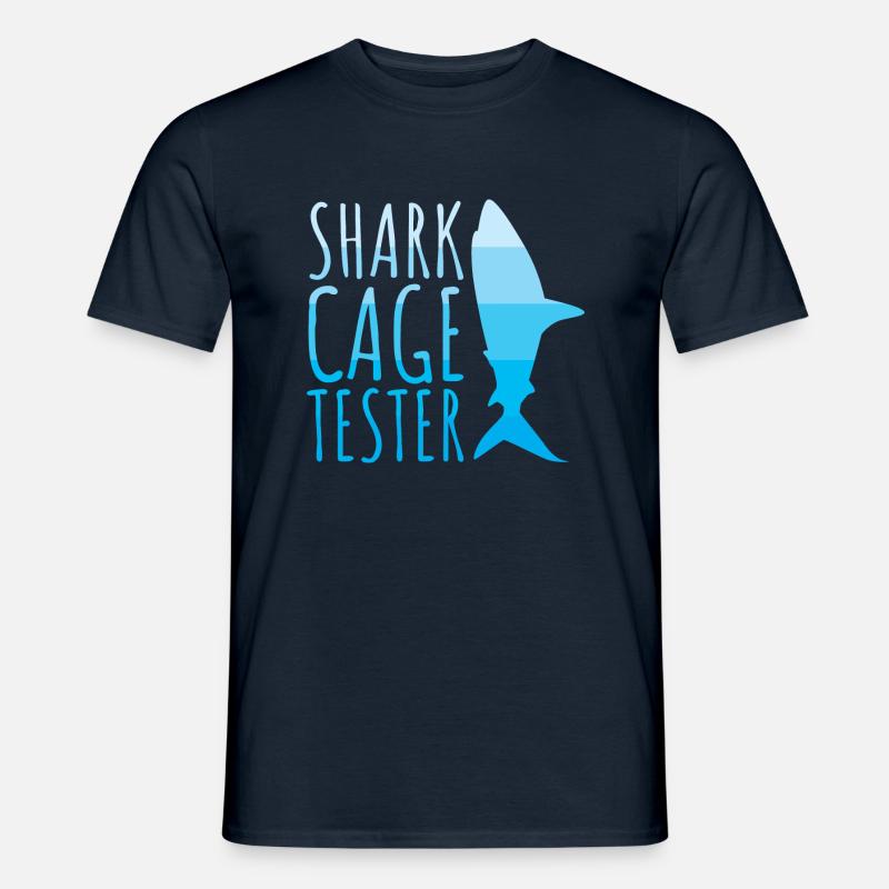 Shark Cage Tester - Männer T-Shirt - Navy