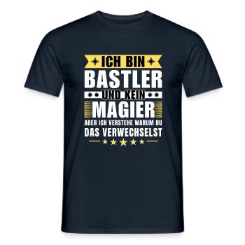 Ich bin Bastler und kein Magier - Männer T-Shirt - Navy - Vorne - AI Model Male 178 light (178cm)