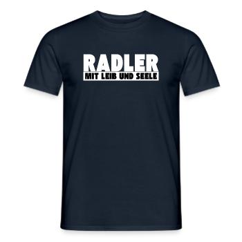 Radler mit Leib und Seele - Männer T-Shirt - Navy - Vorne - AI Model Male 178 light (178cm)