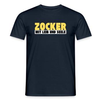 Zocker mit Leib und Seele - Männer T-Shirt - Navy - Vorne - AI Model Male 178 light (178cm)