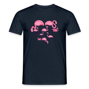 Herz Flamingo - Männer T-Shirt - Navy - Vorne - AI Model Male 178 light (178cm)