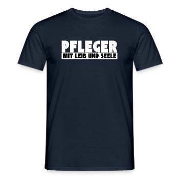 Pfleger mit Leib und Seele - Männer T-Shirt - Navy - Vorne - AI Model Male 178 light (178cm)