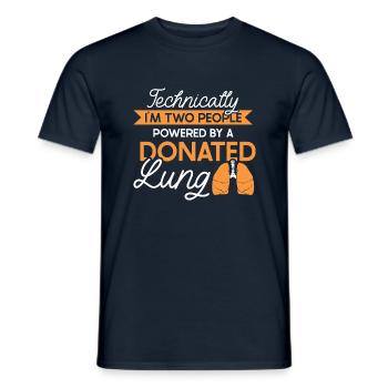 powered by a donated Lung - Männer T-Shirt - Navy - Vorne - AI Model Male 178 light (178cm)