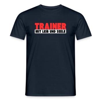 Trainer mit Leib und Seele - Männer T-Shirt - Navy - Vorne - AI Model Male 178 light (178cm)