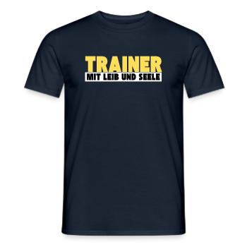 Trainer mit Leib und Seele - Männer T-Shirt - Navy - Vorne - AI Model Male 178 light (178cm)
