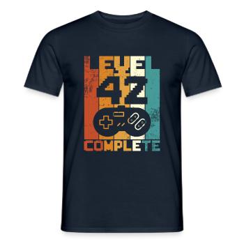 42 years retro 42 birthday funny - Men's T-Shirt - navy - Front - AI Model Male 178 light (178cm)