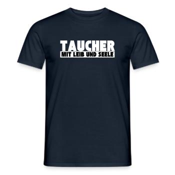 Taucher mit Leib und Seele - Männer T-Shirt - Navy - Vorne - AI Model Male 178 light (178cm)